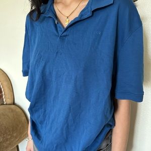 Calvin klein half button up tshirt Large